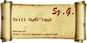 Szili Györgyi névjegykártya